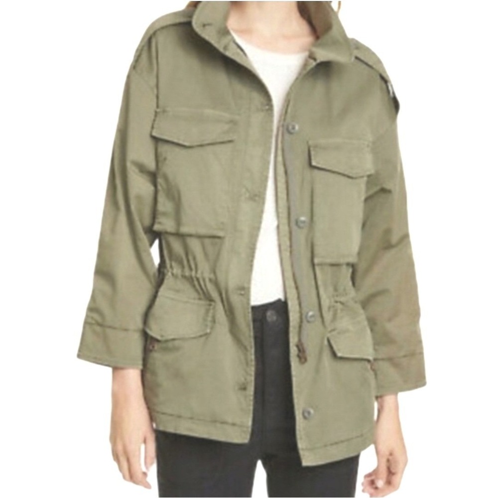 Joie Y2K Utility Combat Military‎ Linen Jacket Green NWT XL Jenita